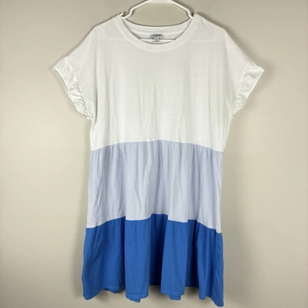 J Crew Babydoll Tiered Dress Womens XL Cotton Casual Flirty Comfort - Picture 2 of 8